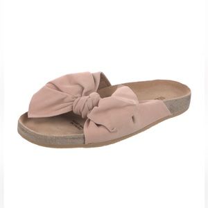Ulla Johnson suede Ingrid bow slides sandals